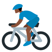 🚴🏿‍♂️ Emoji Hombre En Bicicleta: Tono De Piel Oscuro en Twitter Twemoji 11.2.