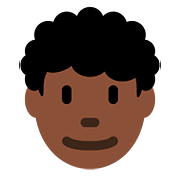 👨🏿‍🦱 Emoji Homem: Pele Escura E Cabelo Cacheado na Twitter Twemoji 11.2.