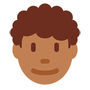 Emoji 👨🏾‍🦱 Uomo: Carnagione Abbastanza Scura E Capelli Ricci su Twitter Twemoji 11.2.