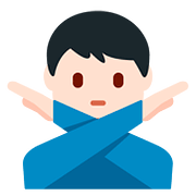 🙅🏻‍♂️ Emoji Homem Fazendo Gesto De «não»: Pele Clara na Twitter Twemoji 11.2.