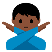 🙅🏿‍♂️ Emoji Mann mit überkreuzten Armen: dunkle Hautfarbe Twitter Twemoji 11.2.