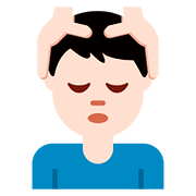 💆🏻‍♂️ Emoji Mann, der eine Kopfmassage bekommt: helle Hautfarbe Twitter Twemoji 11.2.