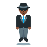 🕴🏿 Emoji schwebender Mann im Anzug: dunkle Hautfarbe Twitter Twemoji 11.2.