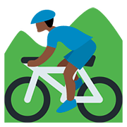 🚵🏿‍♂️ Emoji Homem Fazendo Mountain Bike: Pele Escura na Twitter Twemoji 11.2.