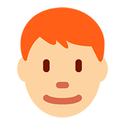 👨🏼‍🦰 Emoji Mann: mittelhelle Hautfarbe, rotes Haar Twitter Twemoji 11.2.
