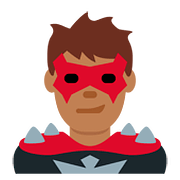 🦹🏾‍♂️ Emoji Homem Supervilão: Pele Morena Escura na Twitter Twemoji 11.2.