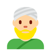 👳🏼‍♂️ Emoji Hombre Con Turbante: Tono De Piel Claro Medio en Twitter Twemoji 11.2.