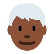Émoji 👨🏿‍🦳 Homme : Peau Foncée Et Cheveux Blancs sur Twitter Twemoji 11.2.
