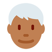 👨🏾‍🦳 Emoji Mann: mitteldunkle Hautfarbe, weißes Haar Twitter Twemoji 11.2.