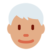 👨🏽‍🦳 Emoji Hombre: Tono De Piel Medio Y Pelo Blanco en Twitter Twemoji 11.2.