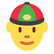 👲 Emoji Mann mit chinesischem Hut Twitter Twemoji 11.2.