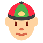 👲🏼 Emoji Hombre Con Gorro Chino: Tono De Piel Claro Medio en Twitter Twemoji 11.2.