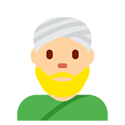 👳🏼 Emoji Persona Con Turbante: Tono De Piel Claro Medio en Twitter Twemoji 11.2.