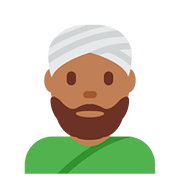👳🏾 Emoji Persona Con Turbante: Tono De Piel Oscuro Medio en Twitter Twemoji 11.2.