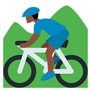 🚵🏿 Emoji Pessoa Fazendo Mountain Bike: Pele Escura na Twitter Twemoji 11.2.