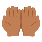 🤲🏾 Emoji Handflächen nach oben: mitteldunkle Hautfarbe Twitter Twemoji 11.2.