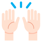 🙌🏻 Emoji zwei erhobene Handflächen: helle Hautfarbe Twitter Twemoji 11.2.