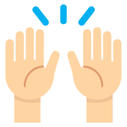 🙌🏼 Emoji zwei erhobene Handflächen: mittelhelle Hautfarbe Twitter Twemoji 11.2.