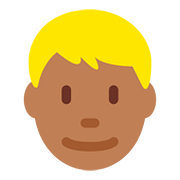 👱🏾 Emoji Person: mitteldunkle Hautfarbe, blondes Haar Twitter Twemoji 11.2.