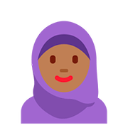 🧕🏾 Emoji Mujer Con Hiyab: Tono De Piel Oscuro Medio en Twitter Twemoji 11.2.