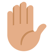 ✋🏽 Emoji erhobene Hand: mittlere Hautfarbe Twitter Twemoji 11.2.