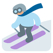 Emoji ⛷🏽 Sciatore, Carnagione Olivastra su Twitter Twemoji 11.2.