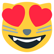😻 Emoji lachende Katze mit Herzen als Augen Twitter Twemoji 11.2.
