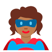 🦸🏾 Emoji Personaje De Superhéroe: Tono De Piel Oscuro Medio en Twitter Twemoji 11.2.