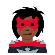 Emoji 🦹🏿 Supercattivo: Carnagione Scura su Twitter Twemoji 11.2.