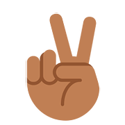 ✌🏾 Emoji Victory-Geste: mitteldunkle Hautfarbe Twitter Twemoji 11.2.