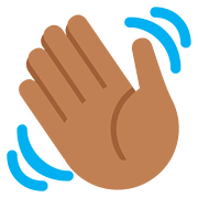 👋🏾 Emoji winkende Hand: mitteldunkle Hautfarbe Twitter Twemoji 11.2.
