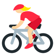 🚴🏼‍♀️ Emoji Mujer En Bicicleta: Tono De Piel Claro Medio en Twitter Twemoji 11.2.
