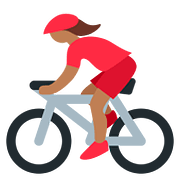 🚴🏾‍♀️ Emoji Mulher Ciclista: Pele Morena Escura na Twitter Twemoji 11.2.