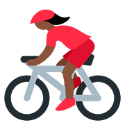 🚴🏿‍♀️ Emoji Mujer En Bicicleta: Tono De Piel Oscuro en Twitter Twemoji 11.2.