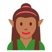 🧝🏾‍♀️ Emoji Elfe: mitteldunkle Hautfarbe Twitter Twemoji 11.2.