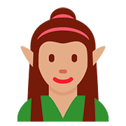 🧝🏽‍♀️ Emoji Elfe: mittlere Hautfarbe Twitter Twemoji 11.2.