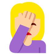 Emoji 🤦🏼‍♀️ Donna Esasperata: Carnagione Abbastanza Chiara su Twitter Twemoji 11.2.