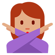 Emoji 🙅🏽‍♀️ Donna Con Gesto Di Rifiuto: Carnagione Olivastra su Twitter Twemoji 11.2.