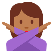 🙅🏾‍♀️ Emoji Frau mit überkreuzten Armen: mitteldunkle Hautfarbe Twitter Twemoji 11.2.