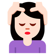 💆🏻‍♀️ Emoji Frau, die eine Kopfmassage bekommt: helle Hautfarbe Twitter Twemoji 11.2.