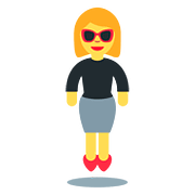 🕴️‍♀️ Emoji Mulher de terno de negócios está levitando na Twitter Twemoji 11.2.