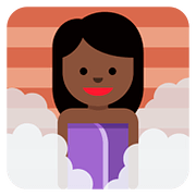 🧖🏿‍♀️ Emoji Frau in Dampfsauna: dunkle Hautfarbe Twitter Twemoji 11.2.