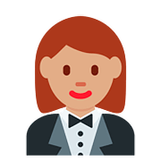 🤵🏽‍♀️ Emoji Mujer Con Esmoquin: Tono De Piel Medio en Twitter Twemoji 11.2.