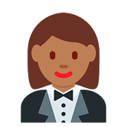 🤵🏾‍♀️ Emoji Frau im Smoking: mitteldunkle Hautfarbe Twitter Twemoji 11.2.
