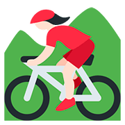 🚵🏻‍♀️ Emoji Mujer En Bicicleta De Montaña: Tono De Piel Claro en Twitter Twemoji 11.2.