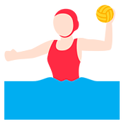 🤽🏻‍♀️ Emoji Mulher Jogando Polo Aquático: Pele Clara na Twitter Twemoji 11.2.