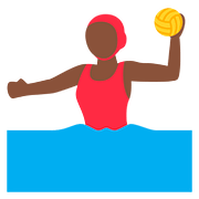 🤽🏿‍♀️ Emoji Mujer Jugando Al Waterpolo: Tono De Piel Oscuro en Twitter Twemoji 11.2.