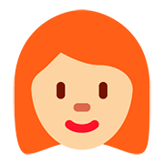 👩🏼‍🦰 Emoji Mujer: Tono De Piel Claro Medio Y Pelo Pelirrojo en Twitter Twemoji 11.2.