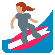 🏄🏽‍♀️ Emoji Mujer Haciendo Surf: Tono De Piel Medio en Twitter Twemoji 11.2.