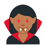 🧛🏾‍♀️ Emoji weiblicher Vampir: mitteldunkle Hautfarbe Twitter Twemoji 11.2.